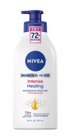 NIVEA Intense Healing Body Lotion, 72 Hour Moisture for Dry to Very Dry Skin, 20 Fl Oz Pump Bottle