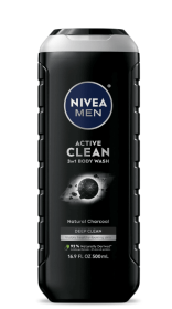 NIVEA MEN DEEP Active Clean Charcoal Body Wash, 16.9 Fl Oz Bottle (NIVEA: NIVEA)